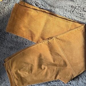 Suede Caramel Brown ST John’s Bay high waisted Leather pants Vtg Size 10